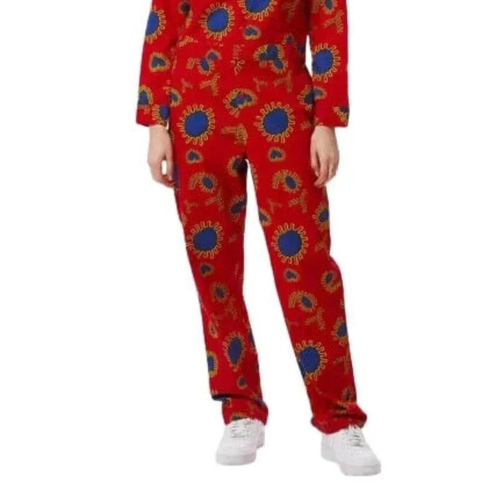 Obey Twill Coverall Jumpsuit "Paisley" Red/Blue - Picture 10 of 11